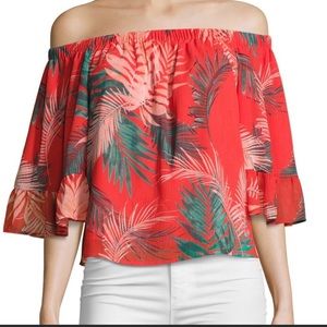 Rebecca Minkoff print off shoulder top sz.XS $28